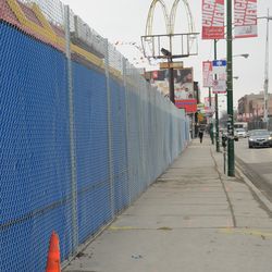 3:46 p.m. Fencing now up, along Clark Street, in front of the former McDonalds -