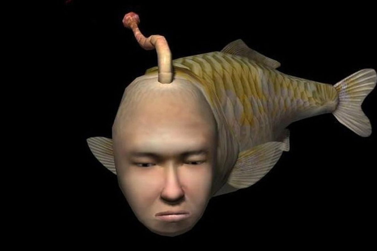 A screenshot of Seaman from Sega Dreamcast