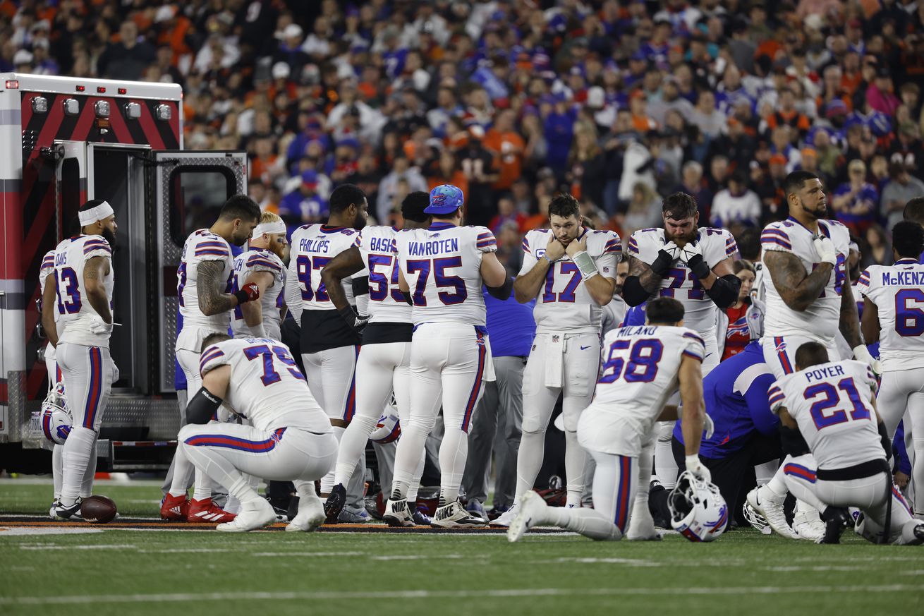 Patriots players express support for Bills safety Damar Hamlin following in-game collapse