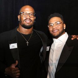 Von Miller and TJ Ward at the Make-A-Wish Event