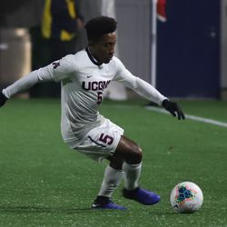 The UCF Knights take on the UConn Huskies in a men’s college soccer game at Dillon Stadium in Hartford, CT on October 20, 2019.