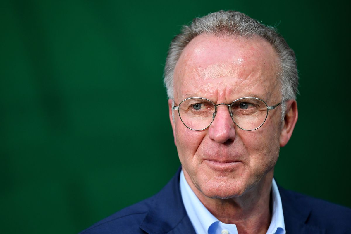 BREMEN, GERMANY - APRIL 24: Karl-Heinz Rummenigge CEO of FC Bayern AG looks on prior to the DFB Cup semi final match between Werder Bremen and FC Bayern Muenchen at Weserstadion on April 24, 2019 in Bremen, Germany.