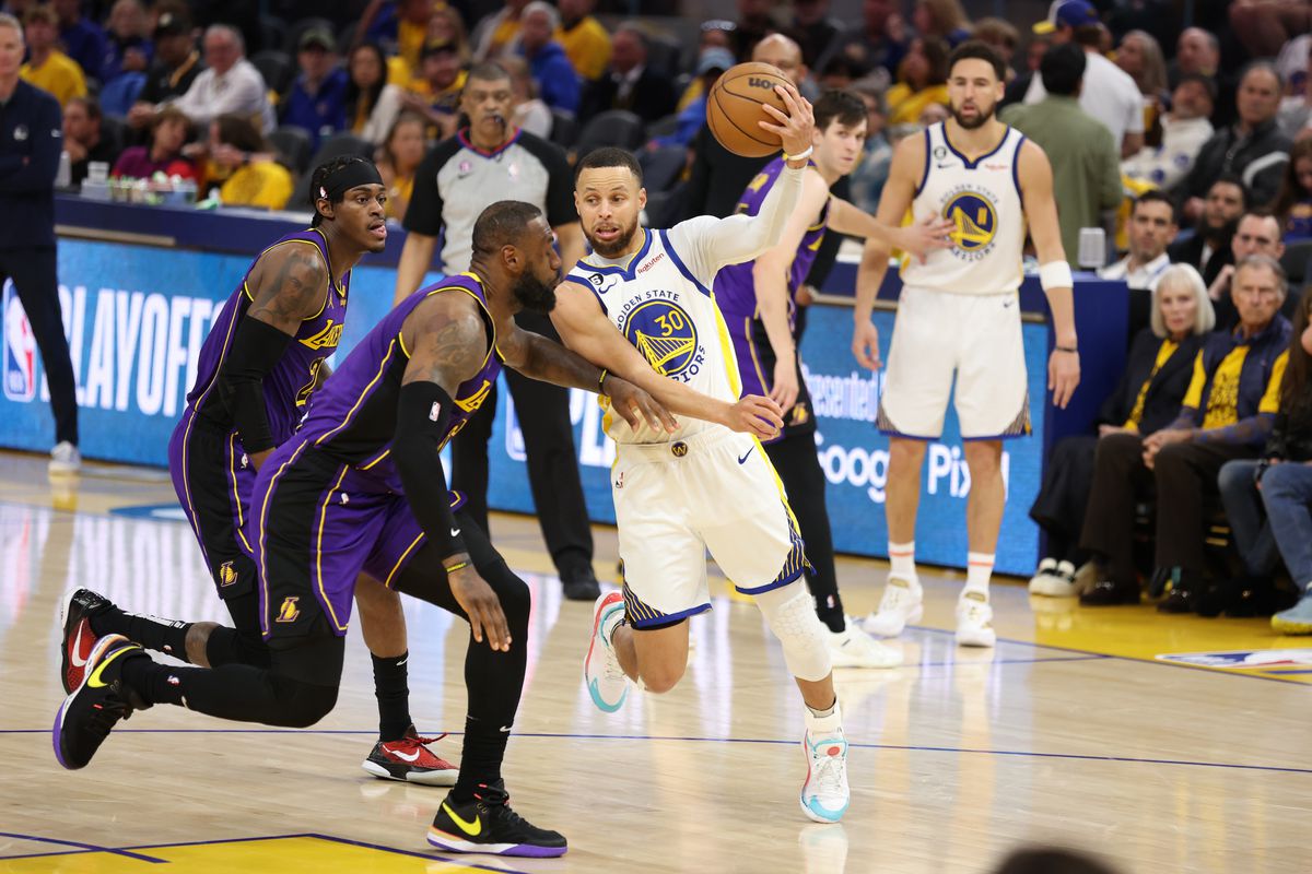Steph Curry LeBron James Los Angeles Lakers v Golden State Warriors - Game Two