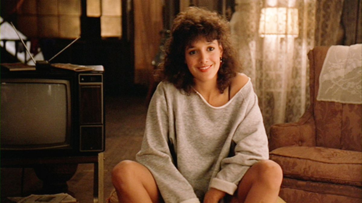 Jennifer Beals in the coolest sweater ever in Flashdance.