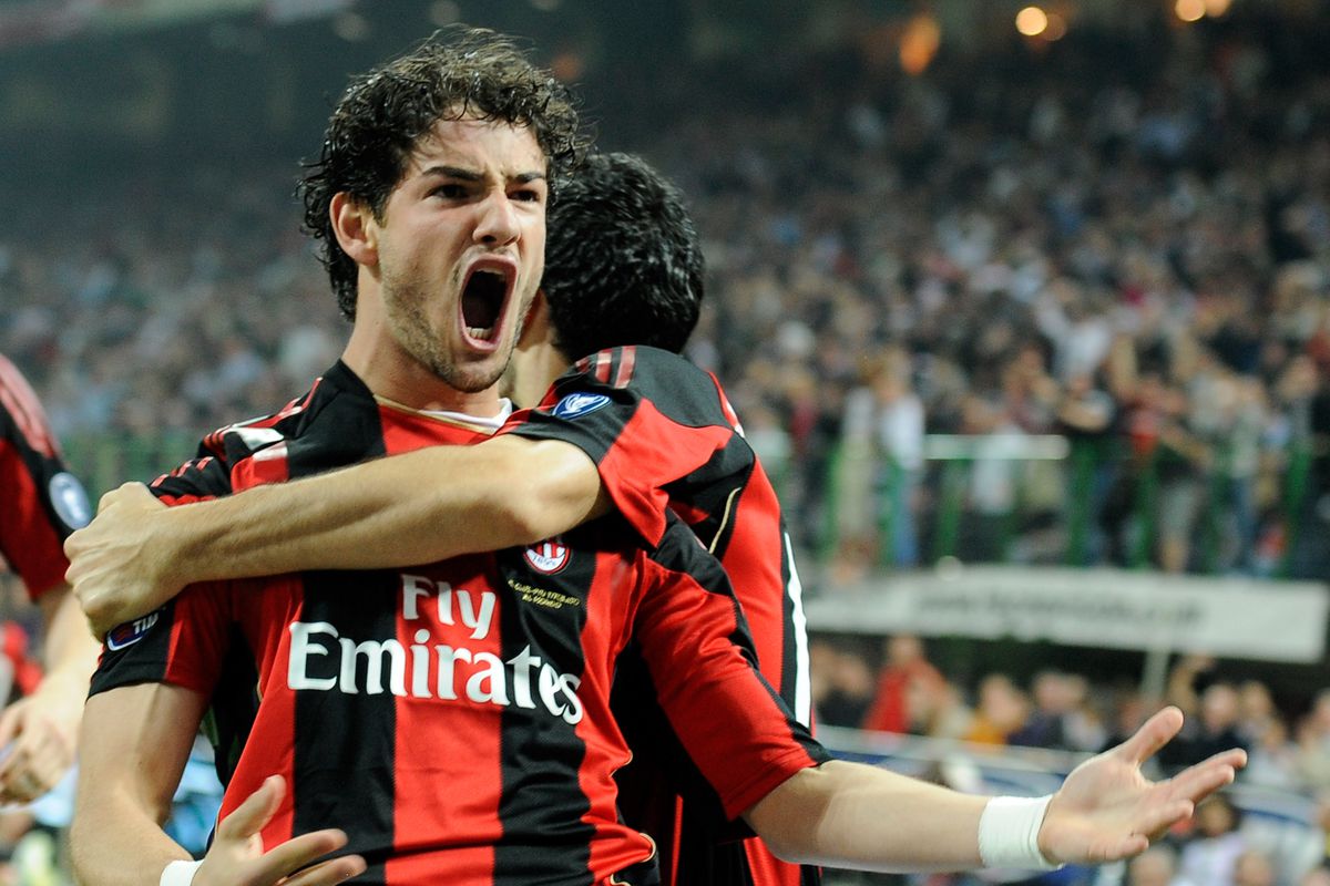 April 2, 2011: Pato celebrates his second goal.