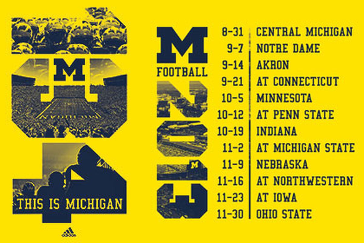 Fans of the Michigan football team voted for the 2013 season t-shirt via Twitter in late March.