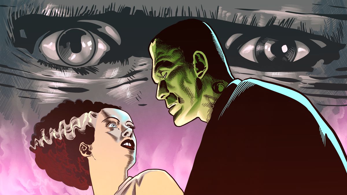 An archetypal   instrumentality     connected  the poster for the Bride of Frankenstein movie.