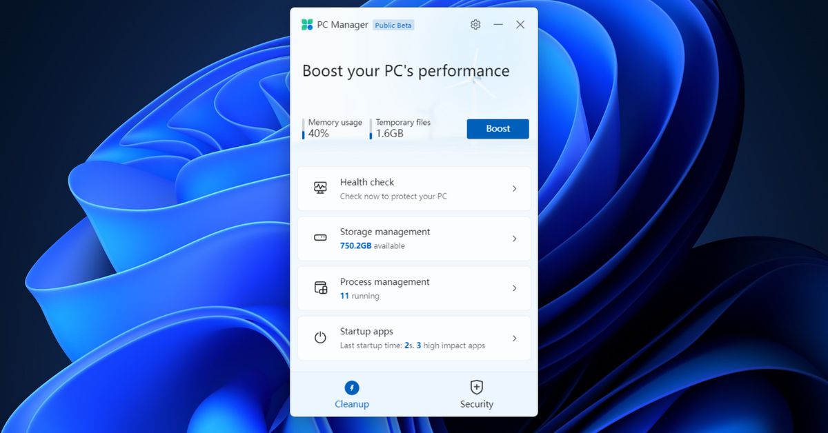 Microsoft’s PC Manager is like CCleaner for your computer