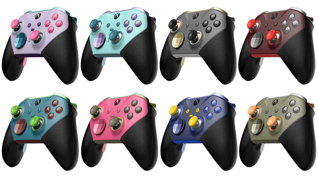 Stock images of the new color options available in the Xbox Design Lab