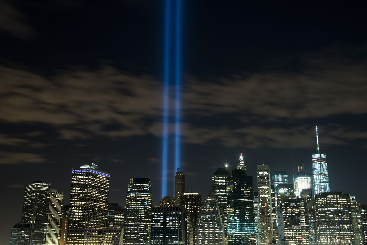 New York City's Tribute In Light Honors Sept. 11th Attack Anniversary