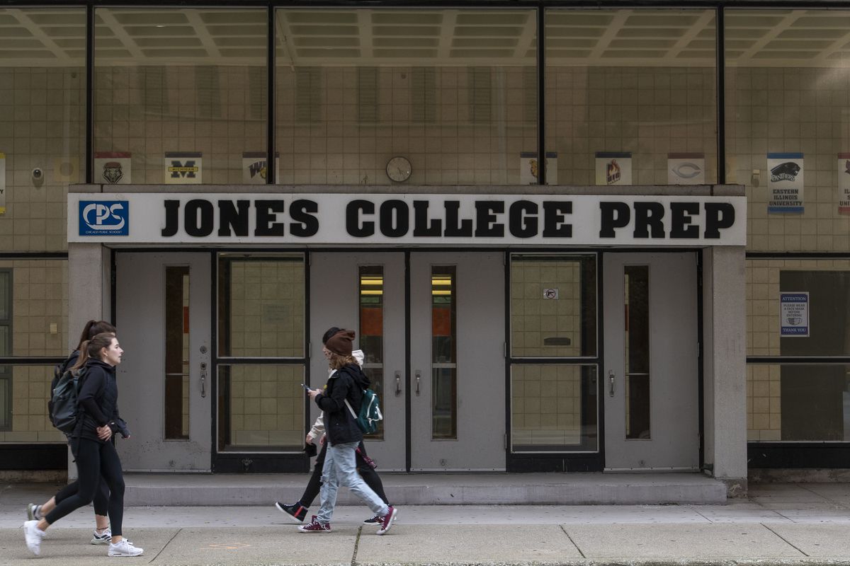 Jones College Prep located at 700 South State Street, in The Loop neighborhood, Thursday, Oct. 21, 2021.