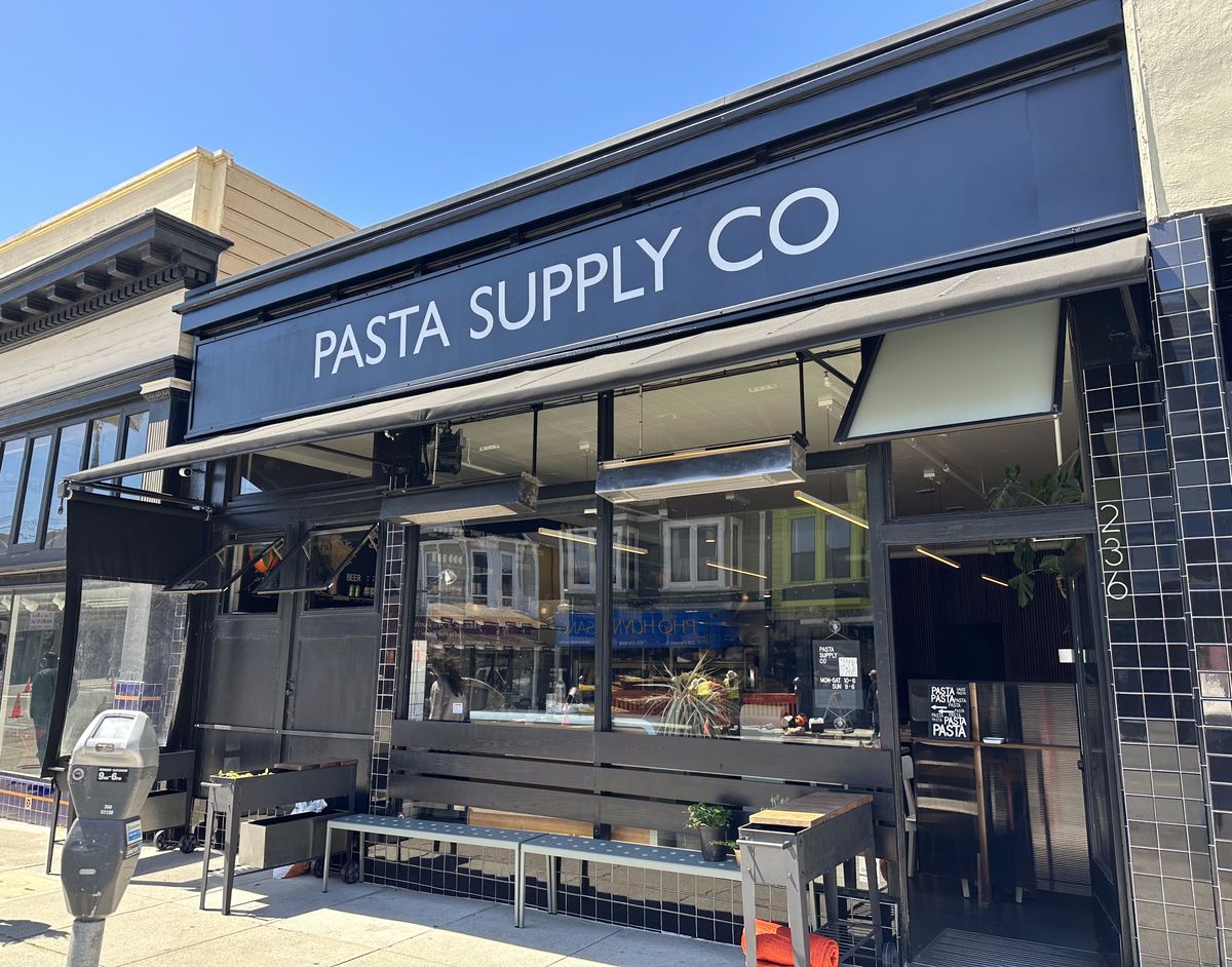 The exterior of San Francisco restaurant and retail shop, Pasta Supply Co.