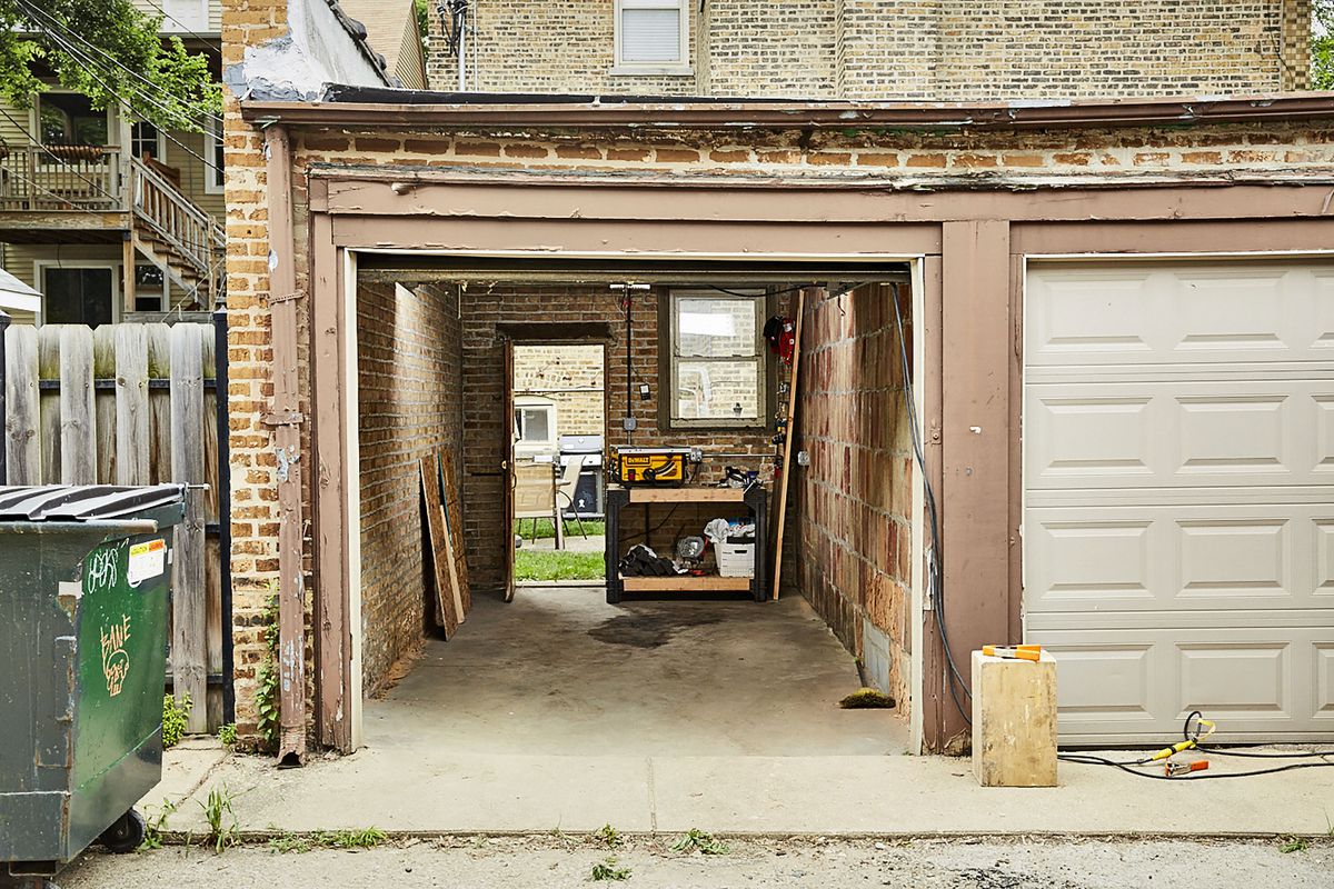 An empty, open garage