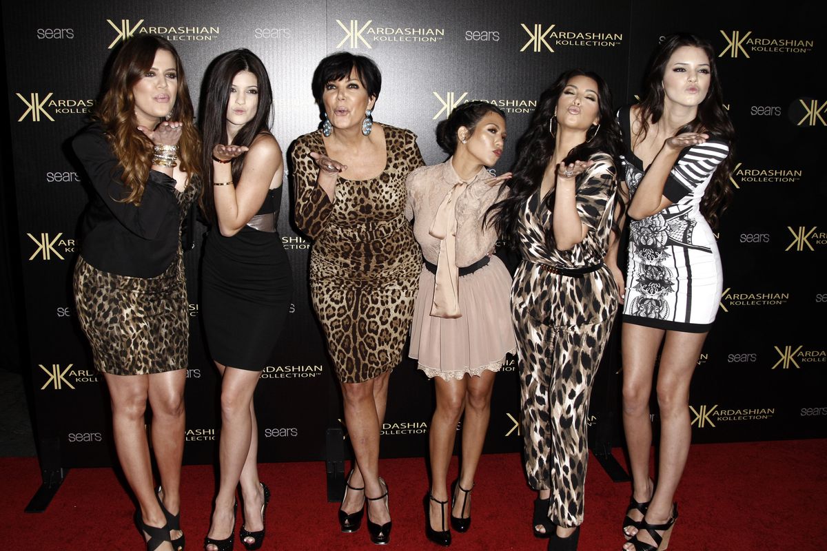 Khloe Kardashian (from left), Kylie Jenner, Kris Jenner, Kourtney Kardashian, Kim Kardashian and Kendall Jenner arrive at the Kardashian Kollection launch party in Los Angeles in 2017. Their 20-season hit TV series “Keeping Up with the Kardashians” is coming to an end. 
