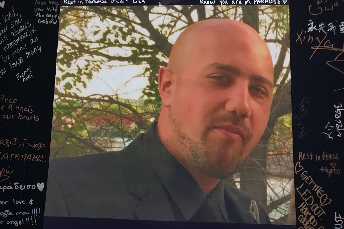 George Zapantis’ mother set up a memorial in her Whitestone, Queens home after her 29-year-old son died on June 21 after being tased multiple times by NYPD officers.