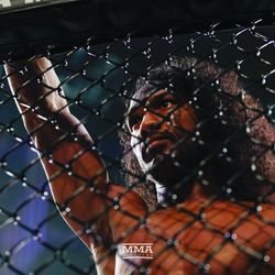 Benson Henderson takes a moment at Bellator 208 at the Nassau Coliseum in Uniondale, N.Y.