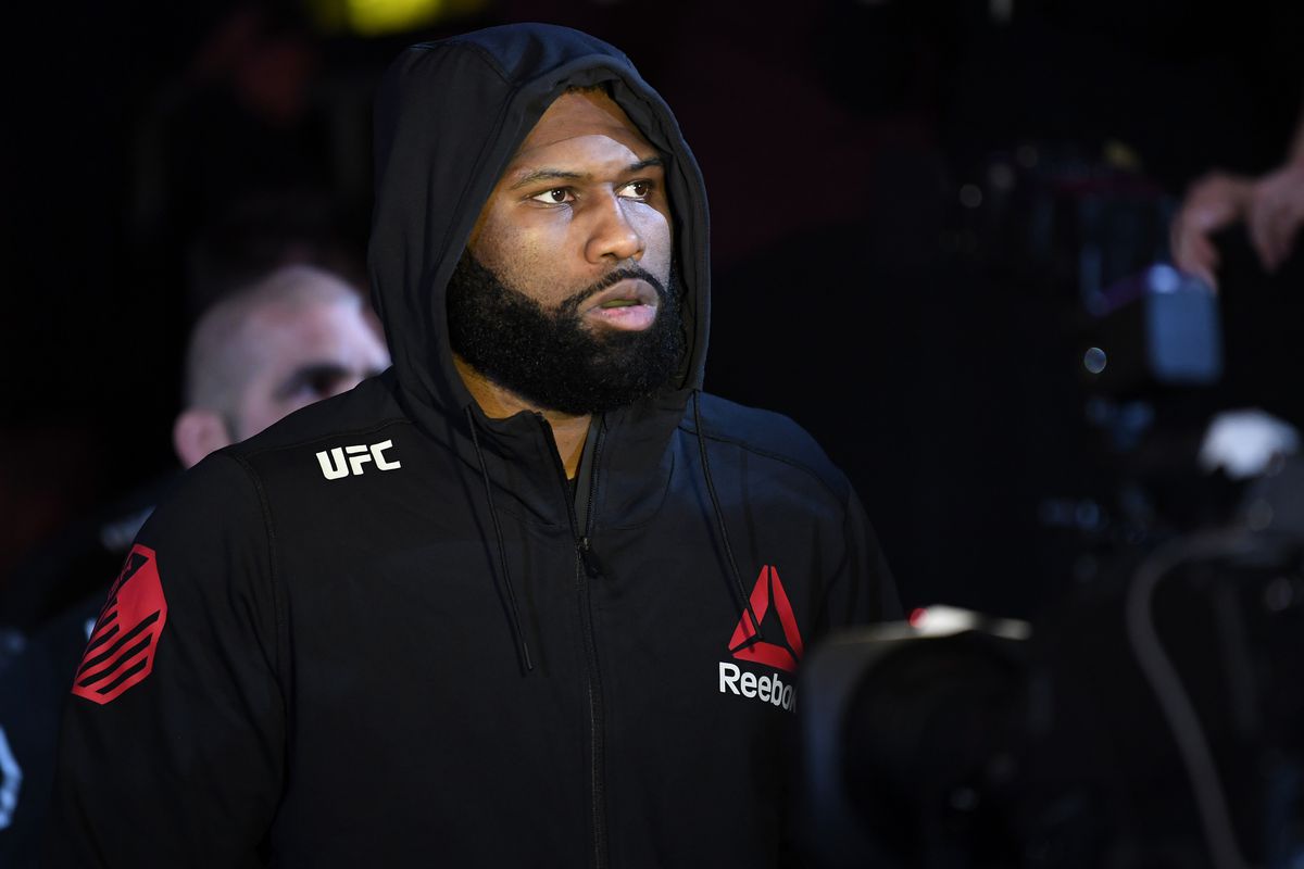 Curtis Blaydes prepares to fight Francis Ngannou in their heavyweight bout during the UFC Fight Night event inside Cadillac Arena