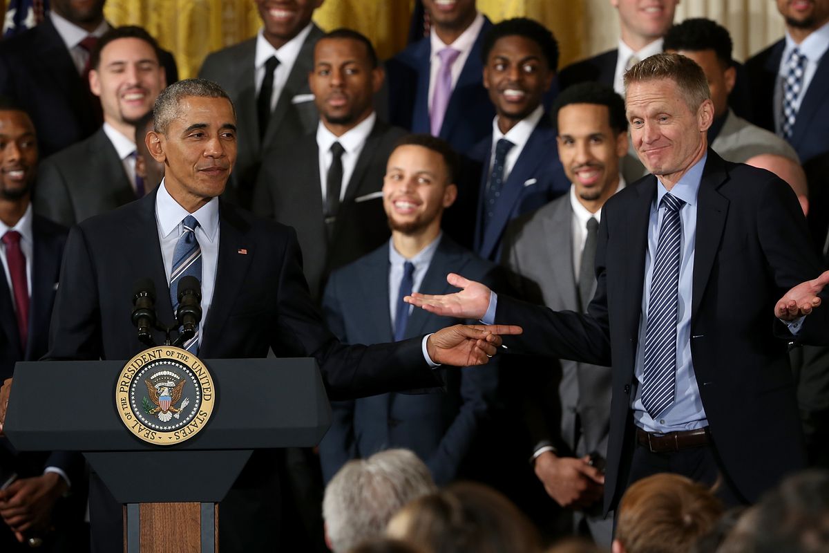Obama Welcomes 2015 NBA Champion Golden State Warriors To White House