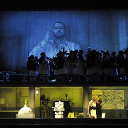 A scene of the fourth act of the opera 'Rienzi' by Richard Wagner photographed at the Deutsche Oper Berlin. 