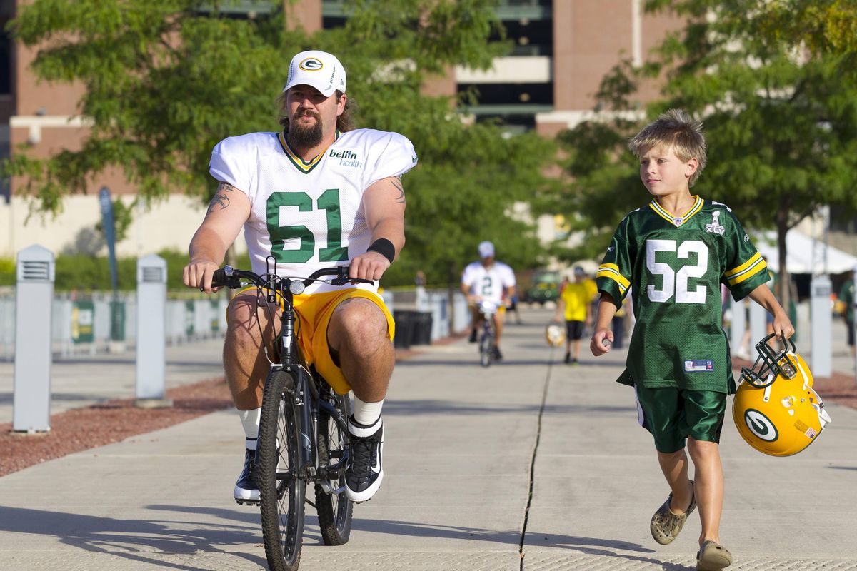Brett Goode: best kid's bike-riding, #61-wearing, Packers long-snapper ever.