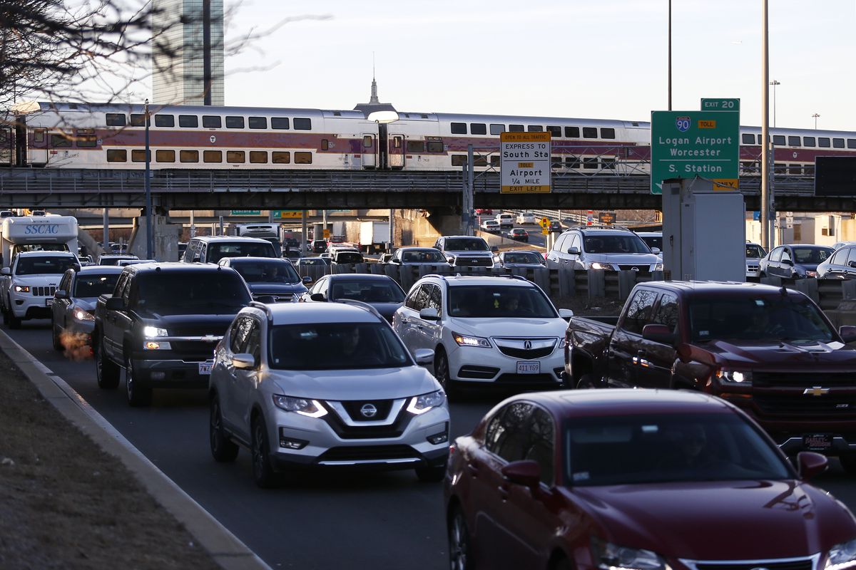 A traffic jam in Boston.