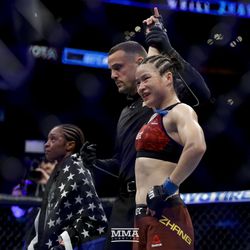 Zhang Weili gets the win at UFC 227.