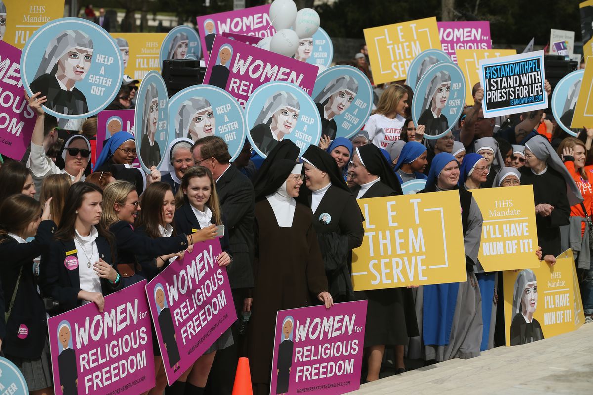 Activists Rally Outside Supreme Court Hearing On Religious Non-Profits Abiding To ACA