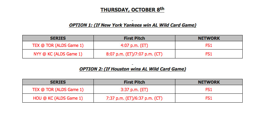 more division series times