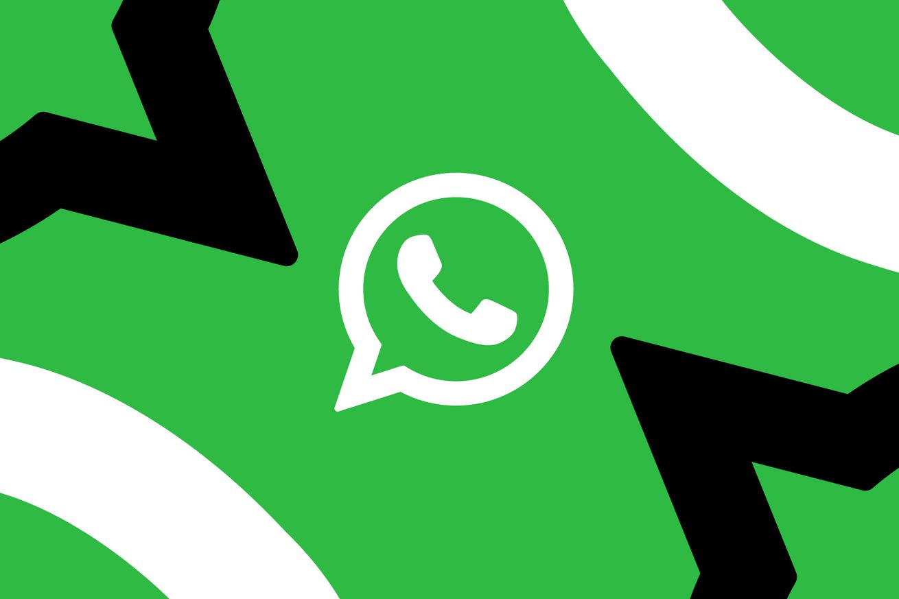 WhatsApp logo on a green, black, and white background