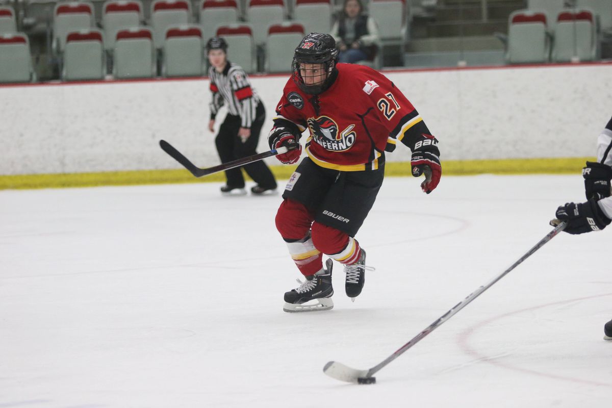 Jillian Saulnier earned first star of the game for her effort, including a goal, Friday night in the Inferno's first-ever Clarkson Cup playoff win.