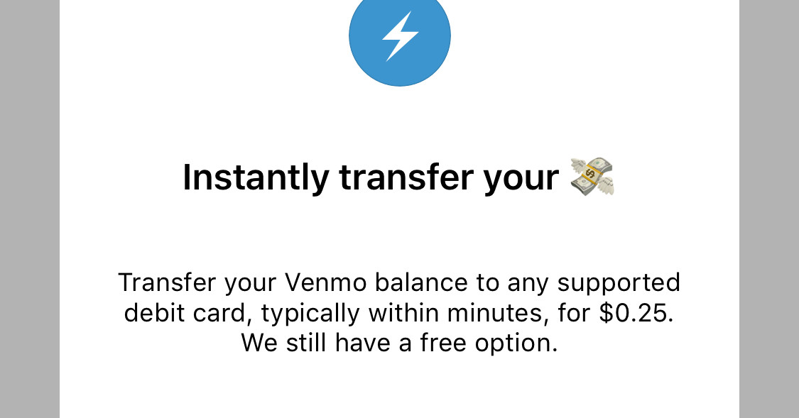 Venmo can now instantly transfer money to your debit card for 25 cents