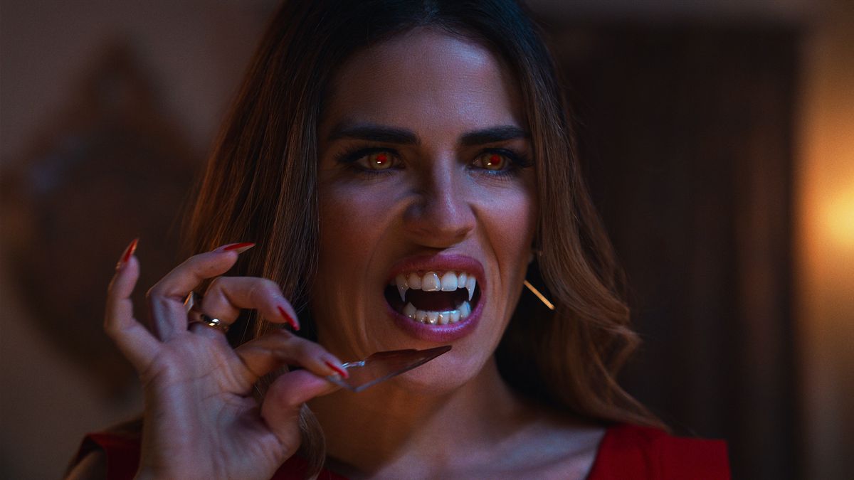 Karla Souza as the vampire villain Audrey in Day Shift
