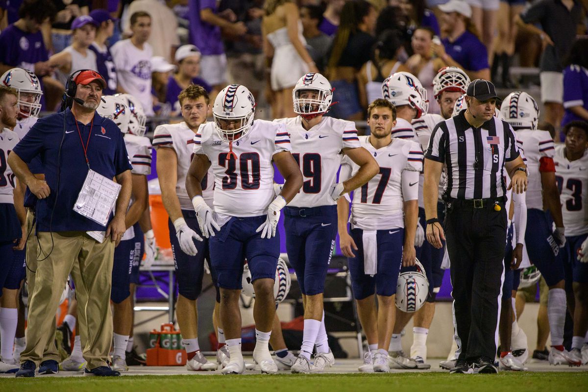 &nbsp;A view of the Duquesne Dukes bench during the second half of the game between the TCU Horned Frogs and the Duquesne Dukes at Amon G. Carter Stadium.