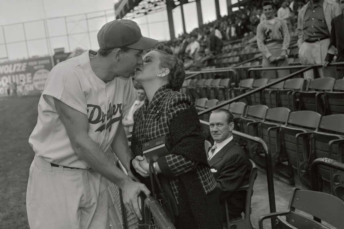 Gil Hodges Kissing His Wife Joan