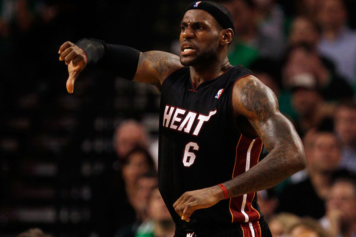 LeBron sums up the Heat's first game of the season with just one finger ...
