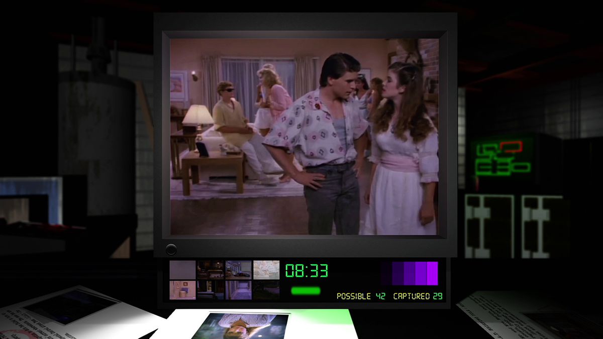 A group of young coeds socializing in a suburban home in Night Trap 25th Anniversary Edition