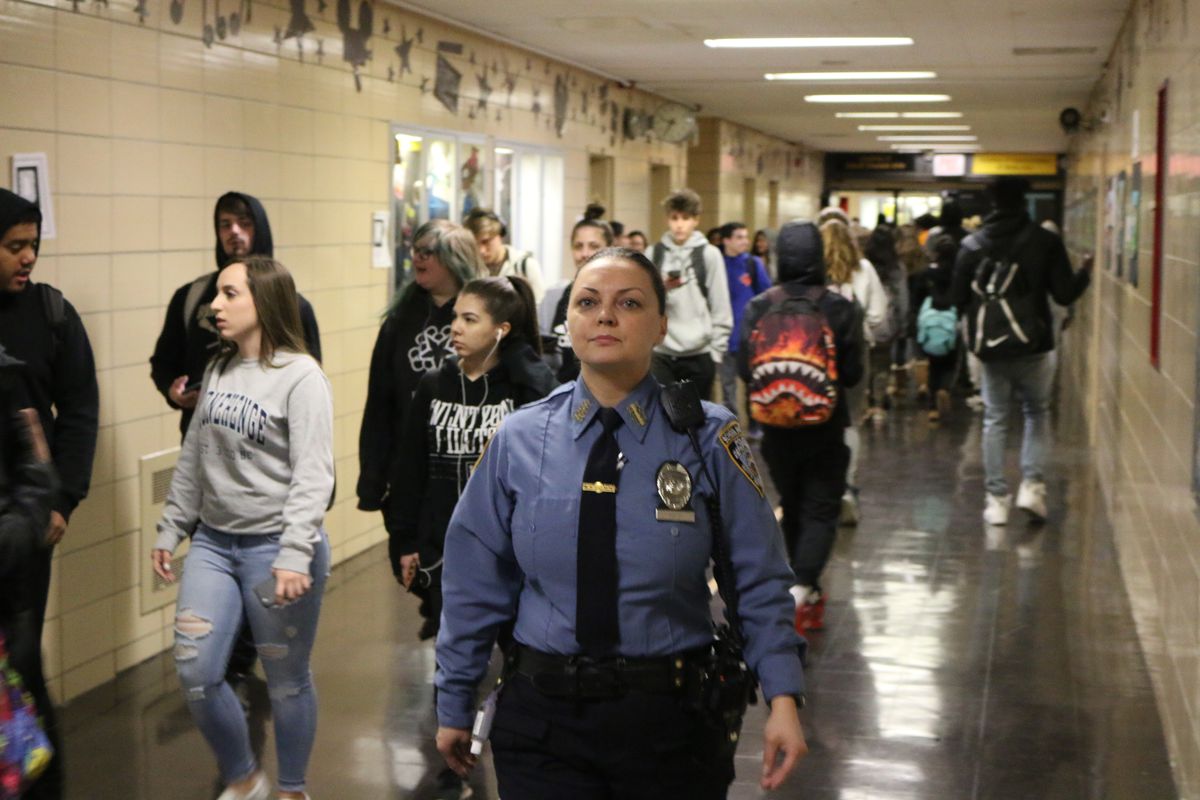 A school safety agent at Staten Island’s New Dorp High School.
