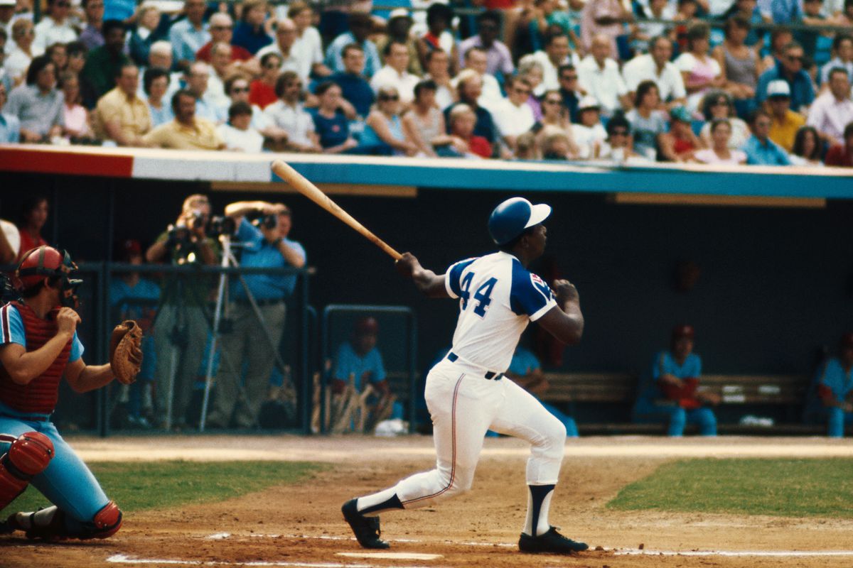 Hank Aaron Hitting a Home Run