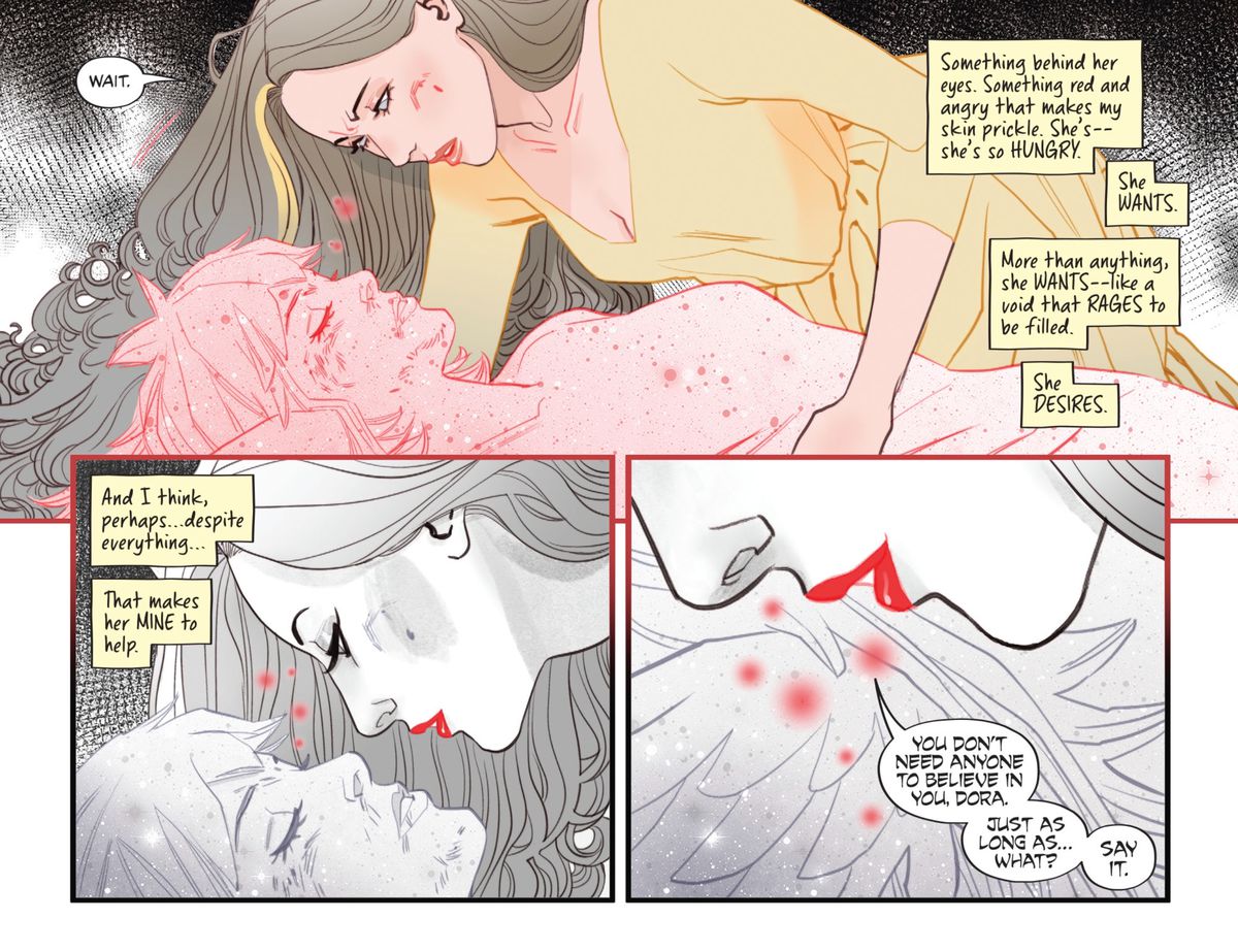 Rose Walker, granddaughter of Desire, recognizes that Dora is a dream that wants, and it is within her power to end her story in The Dreaming #18, DC Comics (2020).
