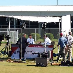 ESPN setting up for live broadcast - 