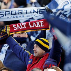 Fans cheer as Real Salt Lake and Sporting KC play Saturday, Dec. 7, 2013 in MLS Cup action.