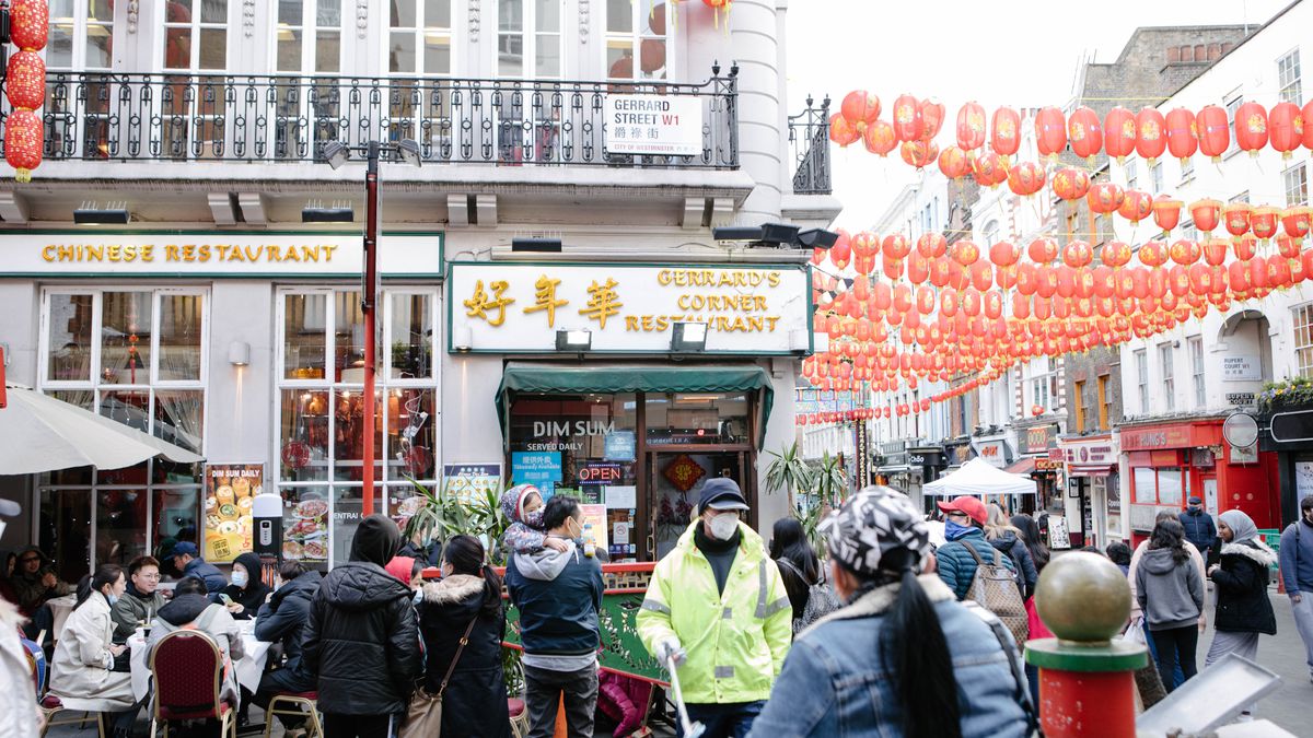 Cafes and restaurants in Gerrard Street in Chinatown are open for outdoor dining