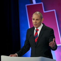 Rep. John Curtis speaks during Utah's Republican primary debate for the 3rd Congressional District seat on Tuesday, May 29, 2018, at KBYU on the campus of Brigham Young University in Provo.