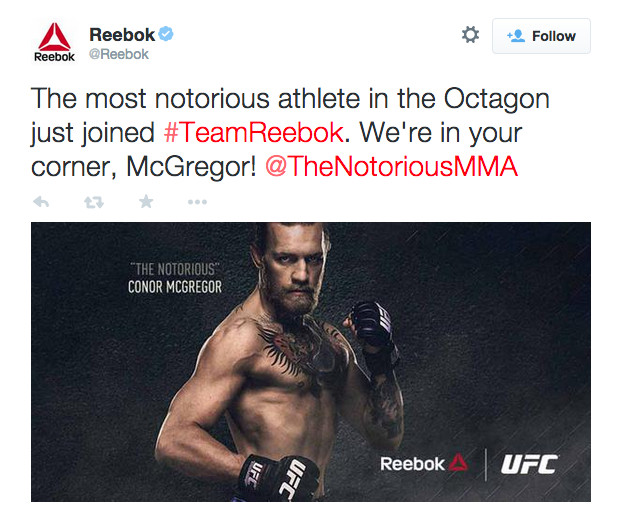 Reebok announces Conor McGregor Deal