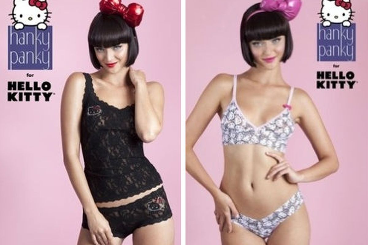Two looks from the Hello Kitty for Hanky Panky collection. Image via HankyPanky
