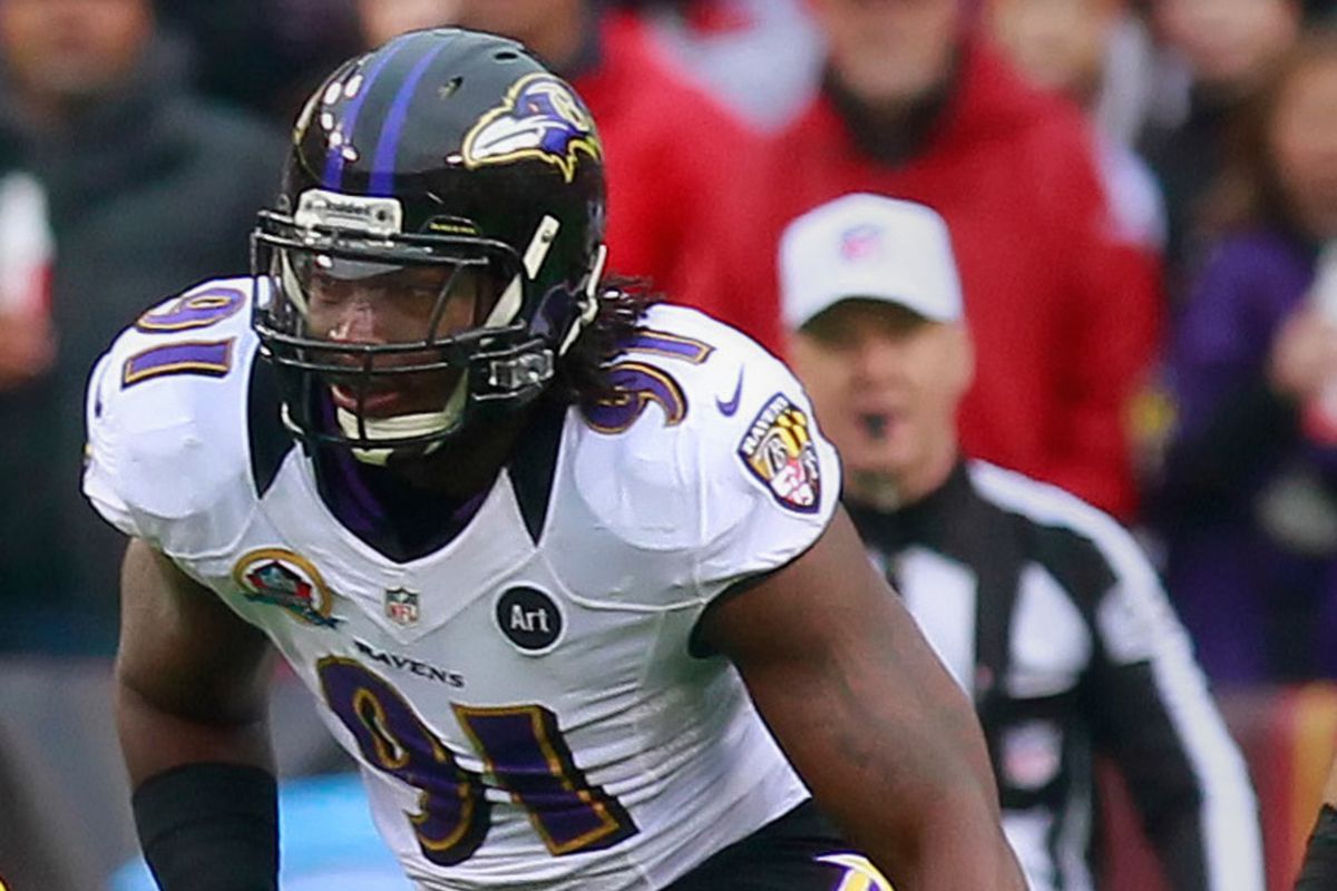 Courtney Upshaw (pictured) and Pernell McPhee will likely rotate in, assuming Elvis Dumervil, deemed doubtful, is unable to play Sunday.