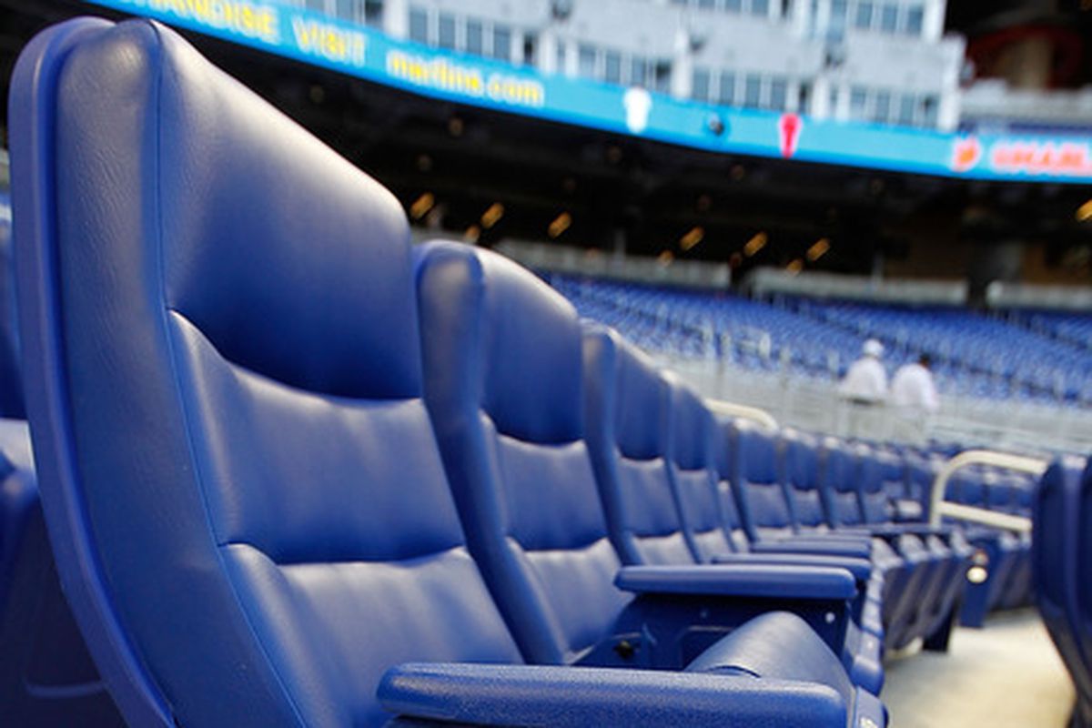 If Miami Marlins fans want to do their worst to owner Jeffrey Loria, the seats at Marlins Park need to look a lot more like this.