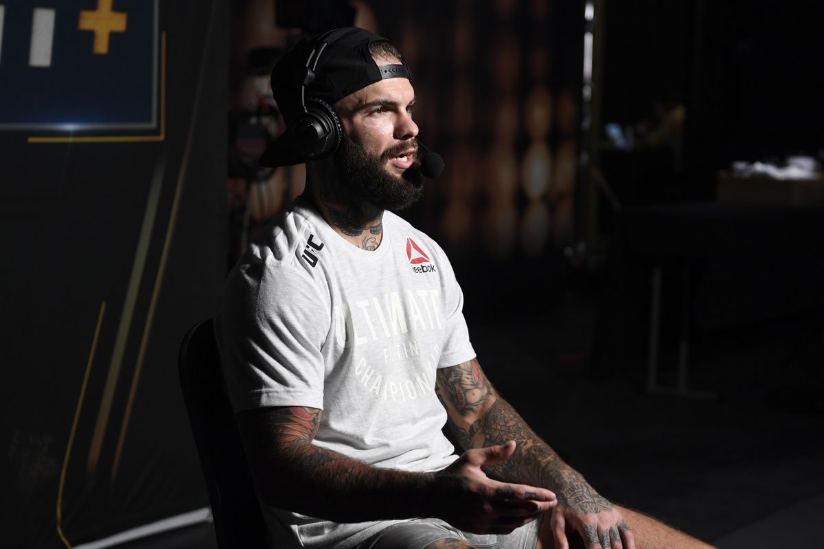 Cody Garbrandt is interviewed backstage during the UFC 250 event at UFC APEX on June 06, 2020 in Las Vegas, Nevada.