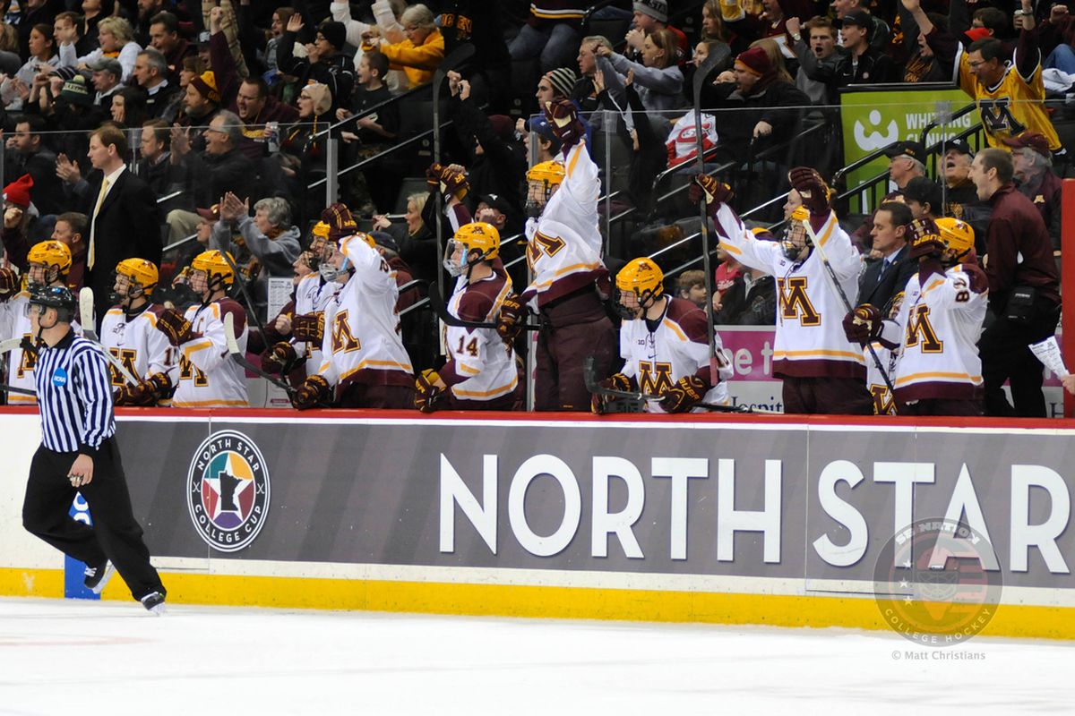 Gophers react to a goal
