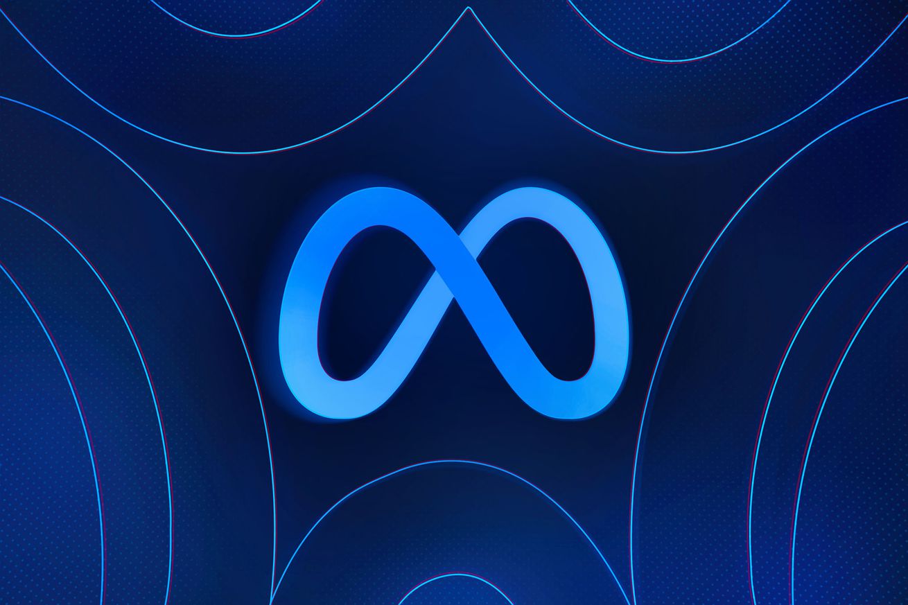Meta logo on blue background